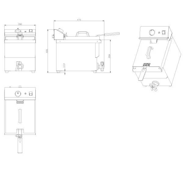 Blizzard BF8 Electric Fryer with Tap - Image 9