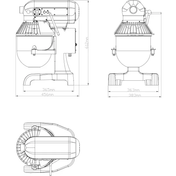 Blizzard FMX10 Silver 10 Litre Planetary Mixer - Image 2