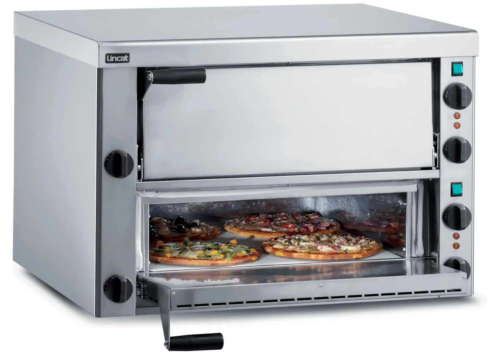 Lincat PO89X pizza oven showing pizza cooking image