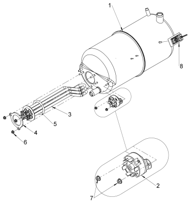 Rinse tank assembly 500mm (6kw)