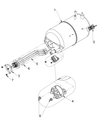 Rinse tank assembly (6kW)