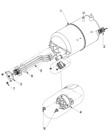 Rinse tank assembly (6kW)