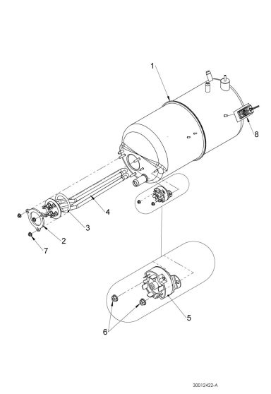 Rinse tank assembly WS 2.6kW (30012422)