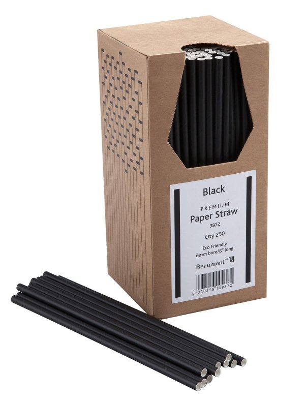 Black Paper Straws (Pack 250)
