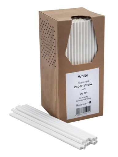 White Paper Straws 6mm Bore (Pack 250)