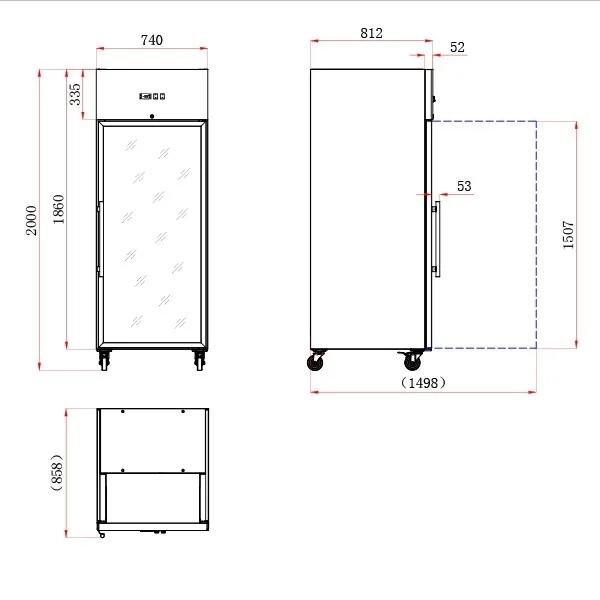 Blizzard BR1SSCR Upright Single Glass Door Gastronorm Refrigerator - Image 4