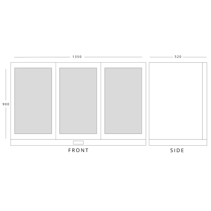 KoldBox KBC3SL Triple Sliding Door Under Counter Bottle Cabinet - image 2