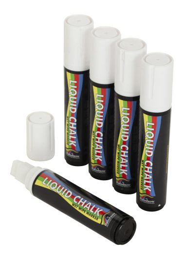 15mm Chisel Tip Chalk Pen White (Pack 5)