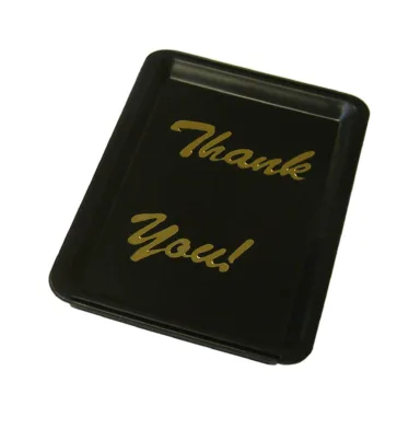 Black Plastic Tip Tray Thank You