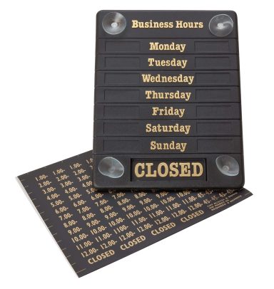 Hours of Business Sign