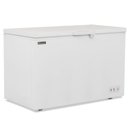 Blizzard CF450WH chest freezer angled view