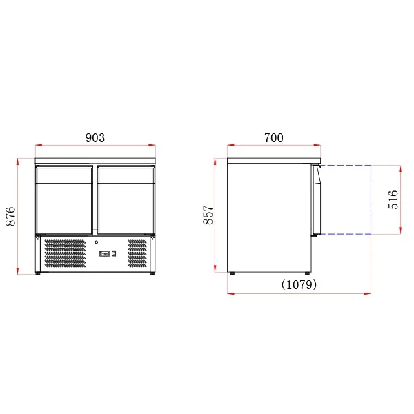 Blizzard BCC2 Compact Gastronorm 2 Door Counter Refrigerator - Image 6