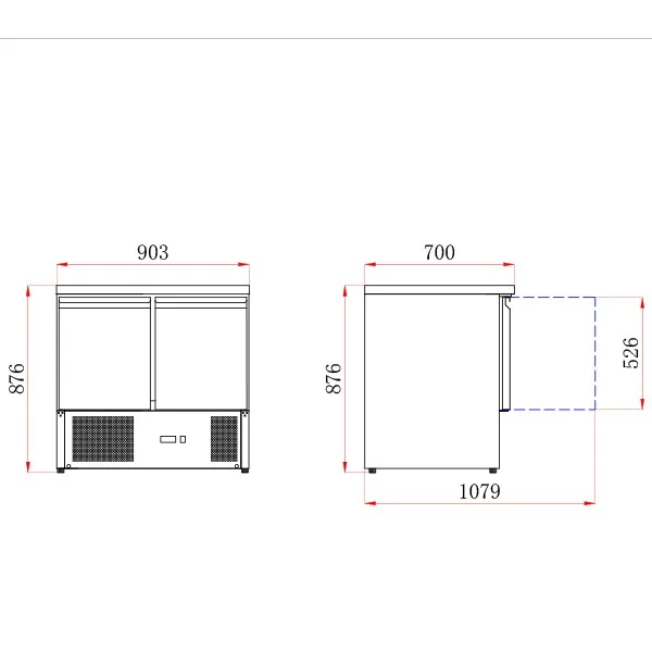 Koldbox KXCC2 2 Door Compact Gastronorm Counter - Image 3