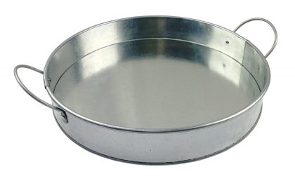 Round Serving Platter Galvanised Tin