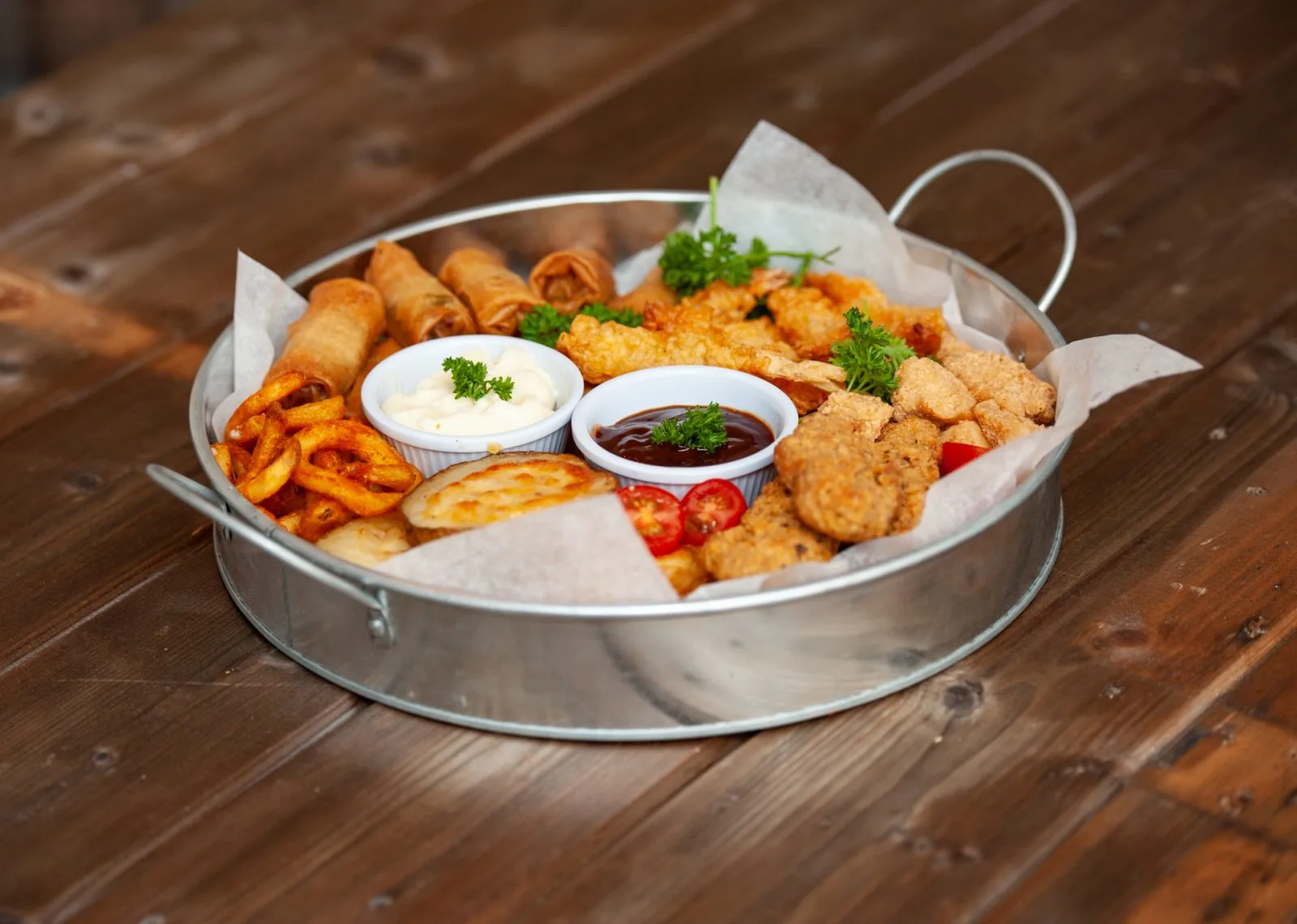 12″ Round Serving Platter Galvanised Tin - Image 4