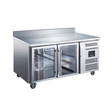 Blizzard HBC2CR 2 Glass Door GN1/1 Counter with Upstand