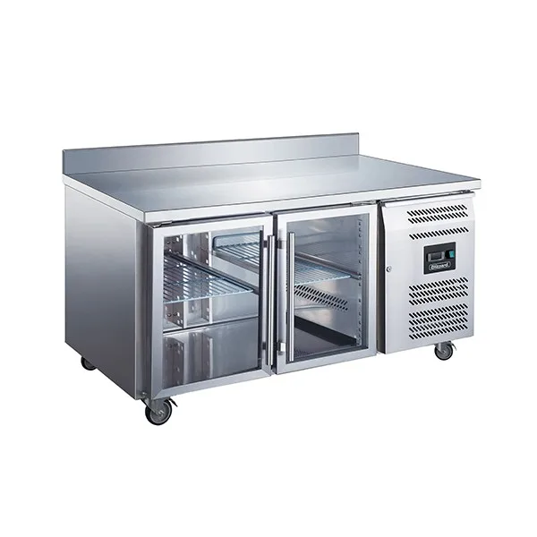 Blizzard HBC2CR 2 Glass Door GN1/1 Counter with Upstand