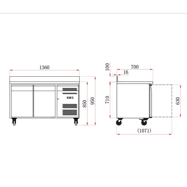 Blizzard HBC2 2 Door GN1/1 Counter with Upstand - Image 2