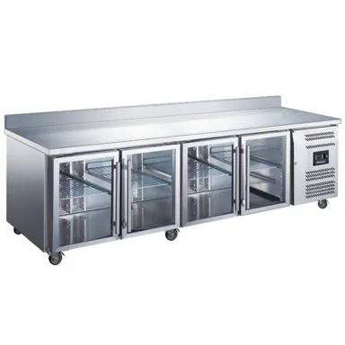 Blizzard HBC4CR 4 Glass Door GN1/1 Counter with Upstand