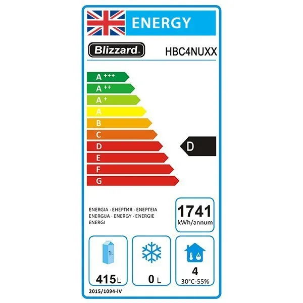 Blizzard HBC4NU 4 Door GN1/1 Counter without Upstand - Image 3
