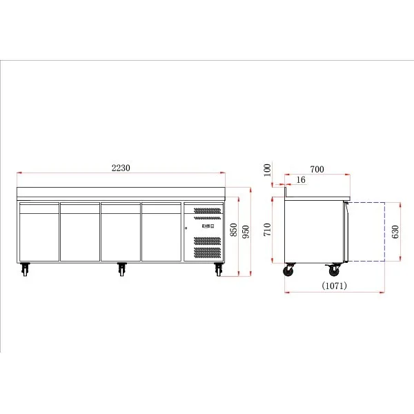 Blizzard HBC4 4 Door GN1/1 Counter with Upstand - Image 2