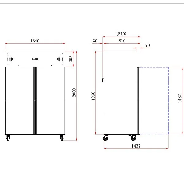 Koldbox KXF1200 Upright Double Door Ventilated GN Freezer - Image 2