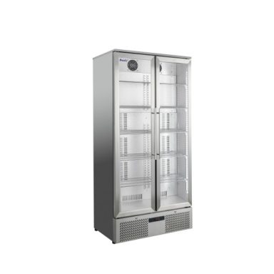 Prodis NT20ST-LE Stainless Steel Low Energy Double Door Upright Bottle Cooler