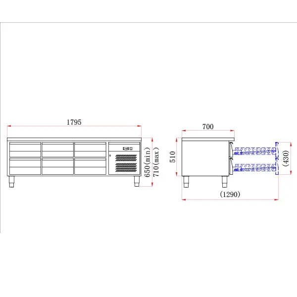 Blizzard SNC3-DRW 6 Drawer Low Height 650mm Snack Counter - Image 2