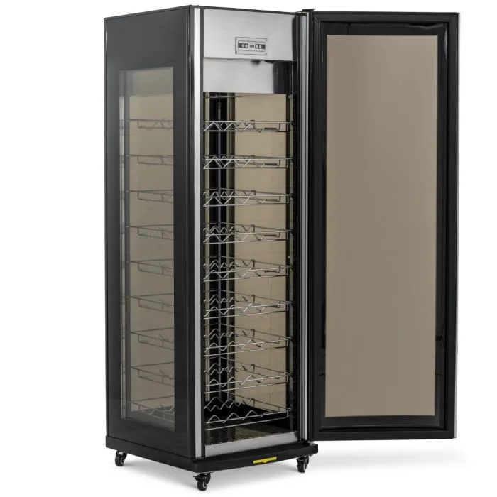 Blizzard WD400 upright wine cooler image side view door open