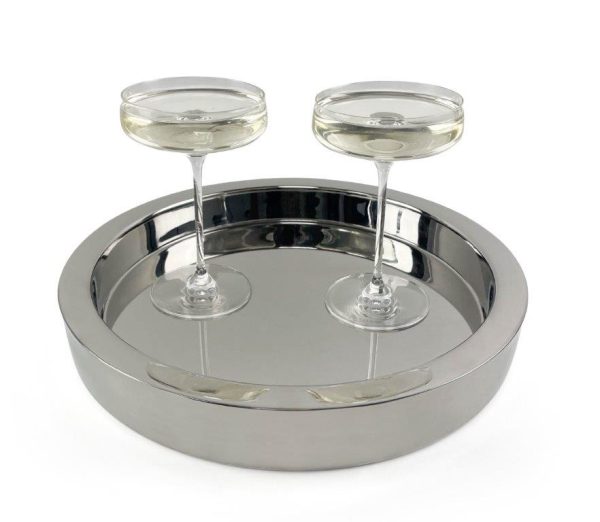 14″ Highly Polished Double Walled Tray