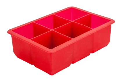 Red ice cube tray 6 cavity