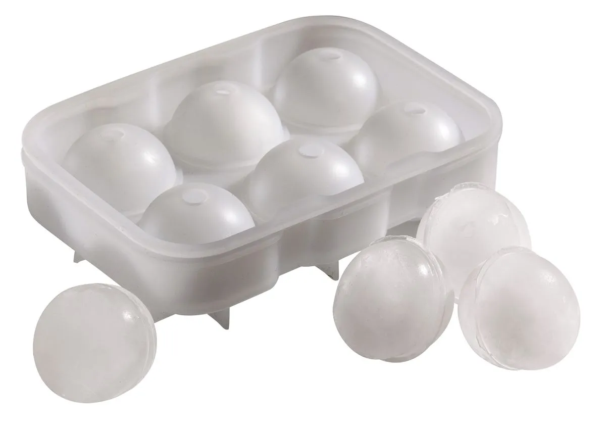 6 Cavity Clear Silicone Ice Ball Mould