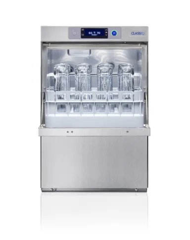 Classeq C400WS Glasswasher with WiFi and Bluetooth 400mm basket undercounter front loading with integral Water Softener – 13amp