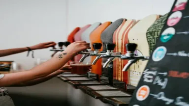 Beerline cleaner being used on a bar dispensing system