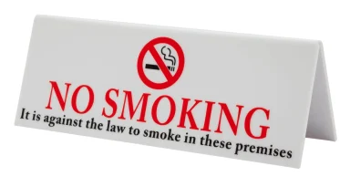 No Smoking Table Sign Plastic