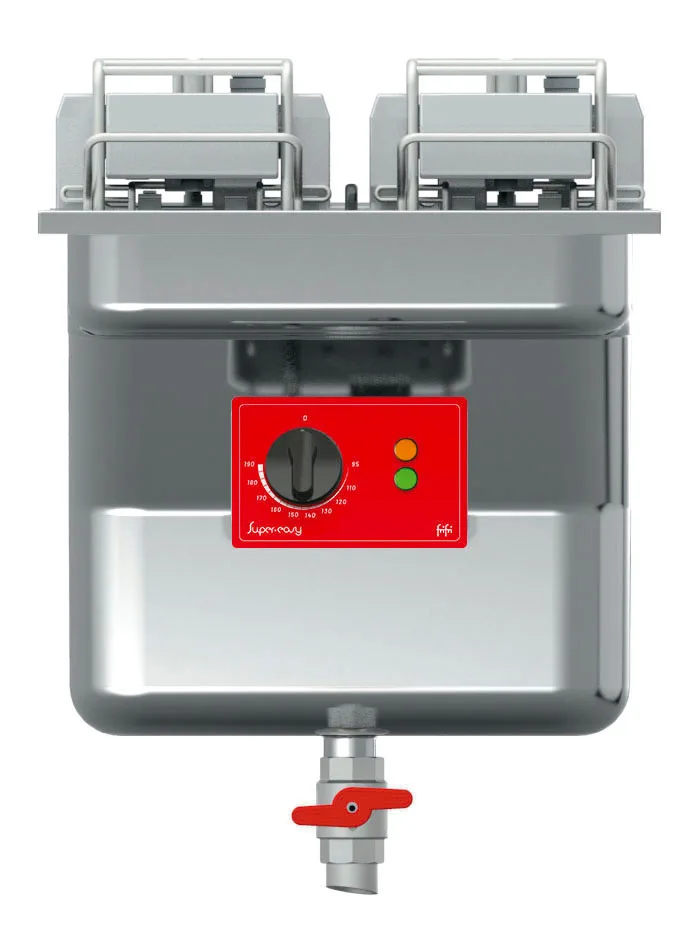 FriFri Super Easy 412 Electric Drop-in Single Tank Fryer without Filtration - 2 Baskets - W 400 mm - 22.0 kW