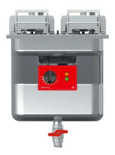 FriFri Super Easy 412 Electric Drop-in Single Tank Fryer without Filtration – 2 Baskets – W 400 mm – 15.0 kW