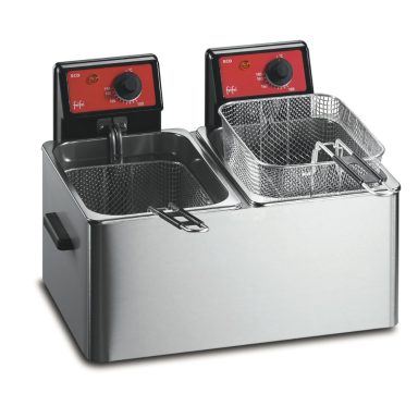 FriFri Eco 6 + 6 Electric Counter-top Twin Tank Fryer – 2 Baskets – W 486 mm – 2 x 3.2 kW