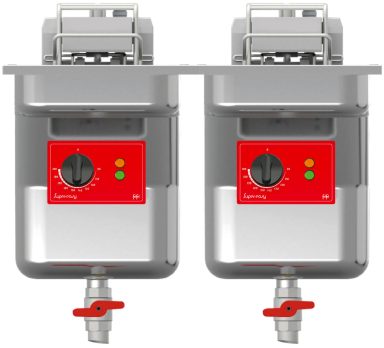 FriFri Super Easy 622 Electric Drop-in Twin Tank Fryer with Filtration – 2 Baskets – W 600 mm – 2 x 15.0 kW
