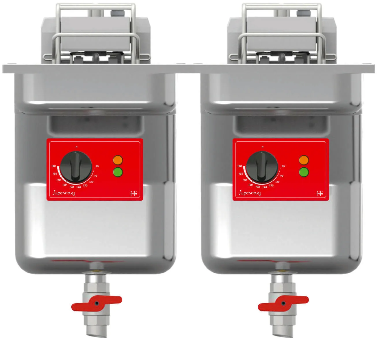 FriFri Super Easy 622 Electric Drop-in Twin Tank Fryer with Filtration - 2 Baskets - W 600 mm - 2 x 15.0 kW