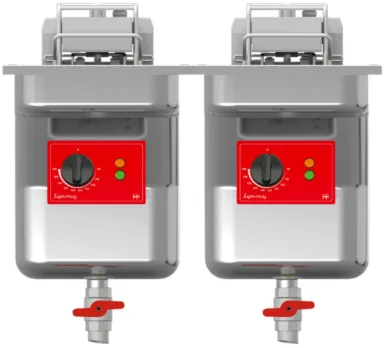 FriFri Super Easy 622 Electric Drop-in Twin Tank Fryer without Filtration – 2 Baskets – W 600 mm – 2 x 11.4 kW
