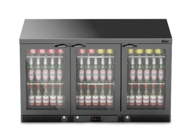 IMC Mistral M135 Bottle Cooler [Front Load] –  Glass Door – Black Painted Frame – H 800 mm – W 1350 mm – 0.357 kW