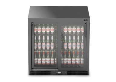 IMC Mistral M90 Bottle Cooler [Front Load] – Sliding Glass Doors – Black Painted Frame – H 900 mm – W 900 mm – 0.46 kW