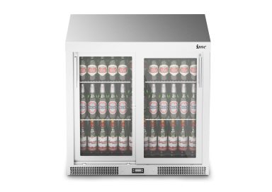 IMC Mistral M90 Bottle Cooler [Front Load] – Sliding Glass Doors – Stainless Steel Frame – H 900 mm – W 900 mm – 0.46 kW