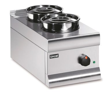 Lincat Silverlink 600 Electric Counter-top Bain Marie – Dry Heat – Round Pots – Base + 2 Pots – W 300 mm – 0.5 kW