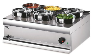 Lincat Silverlink 600 Electric Counter-top Bain Marie – Wet Heat – Round Pots – Base + 6 Pots – W 750 mm – 2.0 kW