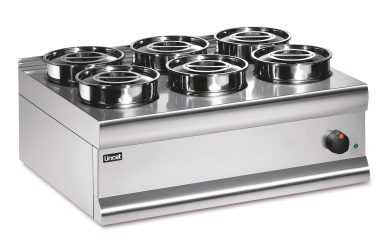 Lincat Silverlink 600 Electric Counter-top Bain Marie – Dry Heat – Round Pots – Base + 6 Pots – W 750 mm – 1.0 kW