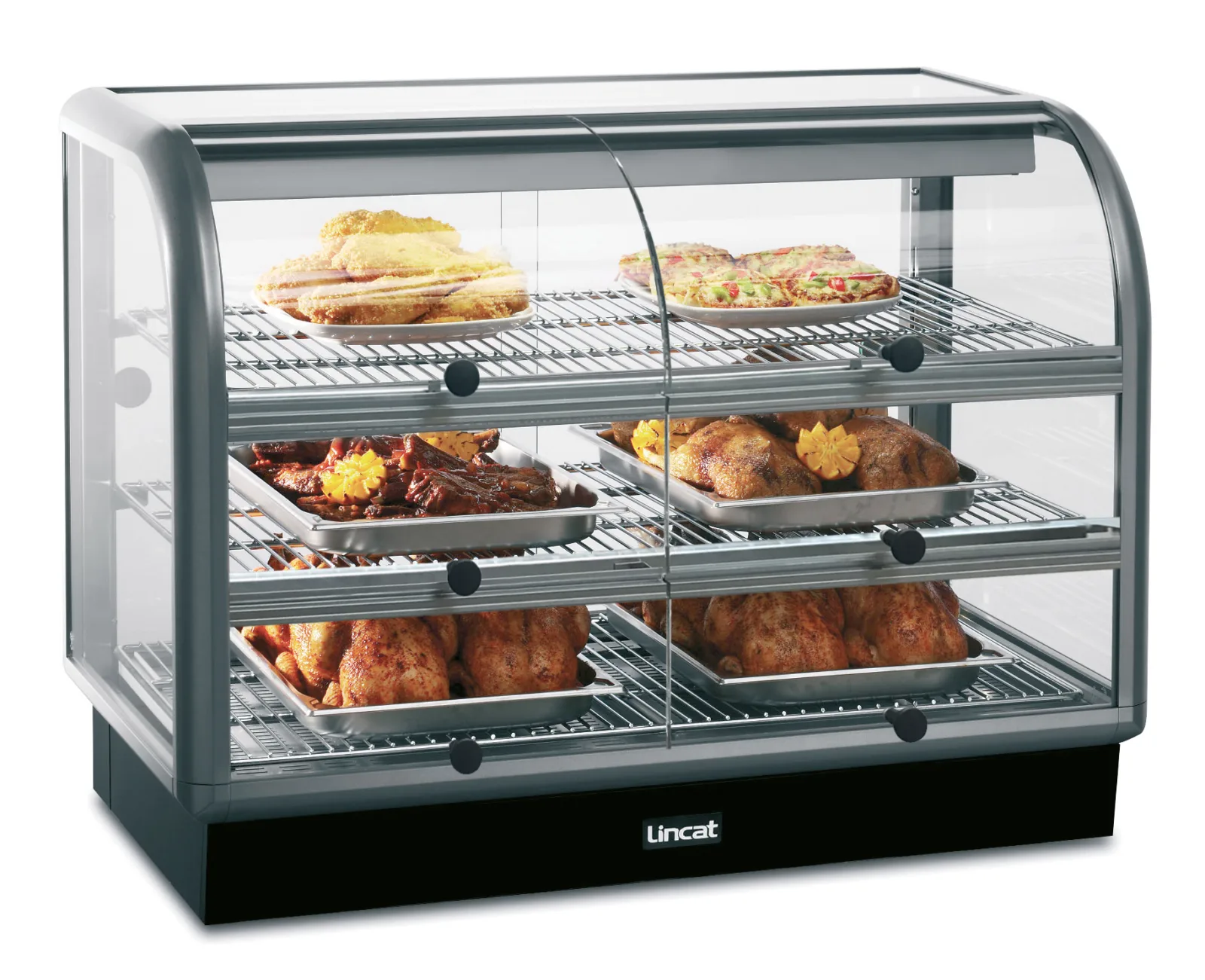 Lincat Seal 650 Series Counter-top Curved Front Heated Merchandiser - Self-Service - W 1000 mm - 2.02 kW