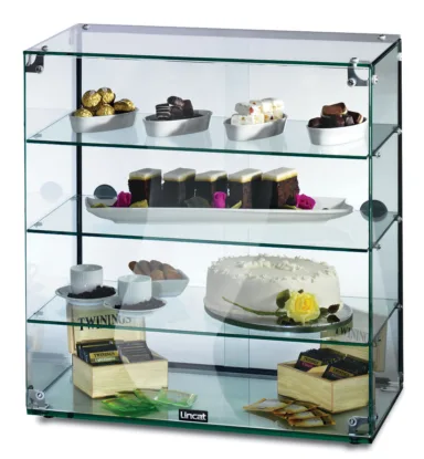 Lincat Seal Counter-top Glass Display Case – Rear Sliding Doors – W 607 mm