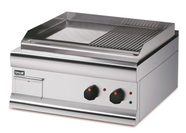 Lincat Silverlink 600 Electric Counter-top Griddle – Twin Zone – Half-Ribbed Plate – Extra Power – W 600 mm – 5.6 kW